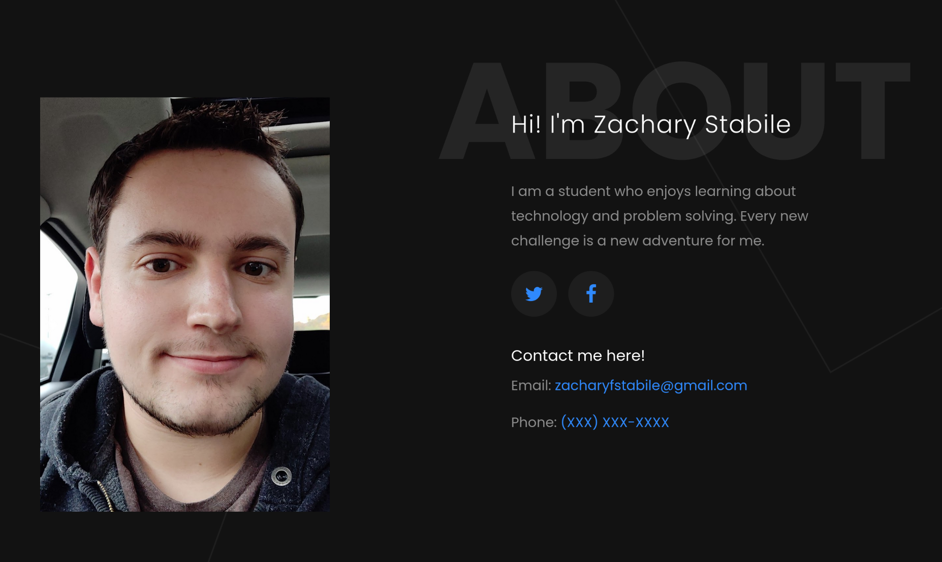Old website for Zachary Stabile